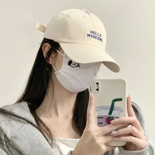 HAT02 สินค้าพร้อมส่งหมวกแก๊ปกันแดด หมวแก๊ปปักอักษร สไตล์เกาหลี