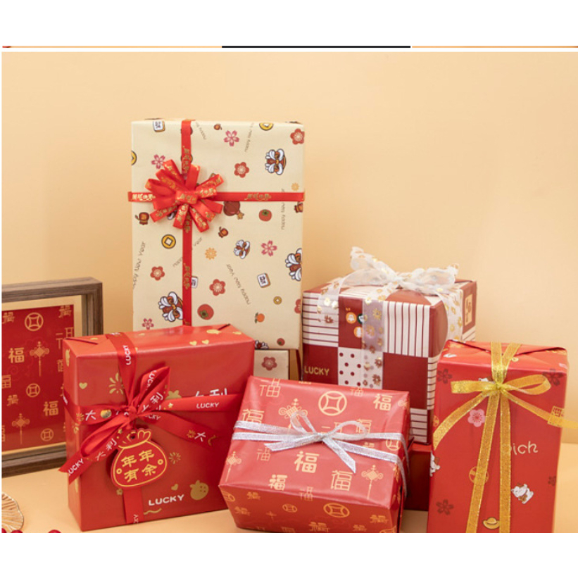 🍍🍍PK🍍🍍กระดาษห่อของขวัญ ลายการ์ตูนตรุษจีน วันปีใหม่ กระดาษเนื้อดี เกรดพรีเมี่ยม ขนาด 74*50 ซม. - รูปที่ 3
