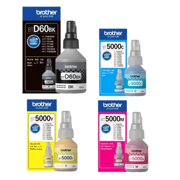 ส่งฟรี หมึกเติมแท้ - เทียบ Brother D60BK/BT5000CMY ชุด 4 สีมีกล่อง For Brother T510T220T420T520T810