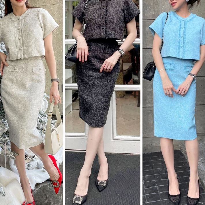 ชุดเซท พรีเมียม (เสื้อ+กระโปรง) Eliezazz รุ่น CH01
