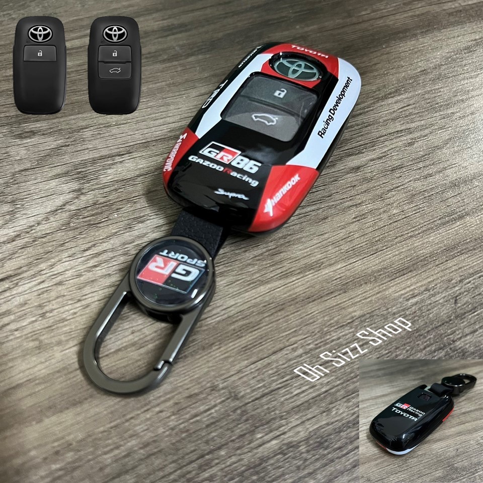 เคสรีโมทรถ Toyota Yaris Cross  Yaris ATIV   Veloz 2023  แบบลาย GR Sports  สามารถดึงกุญแจในรีโมทได้ ด้านหน้าปุ่มกดปกป้องก ราคา ถูกที่สุด ดีลบีเคเค