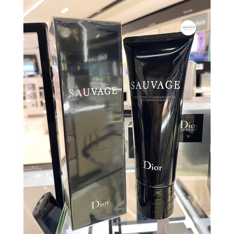 แท้จาก King Power DIOR โฟมล้างหน้า 2-IN-1 SAUVAGE FACE CLEANSER AND MASK  ขนาด 120 ml.