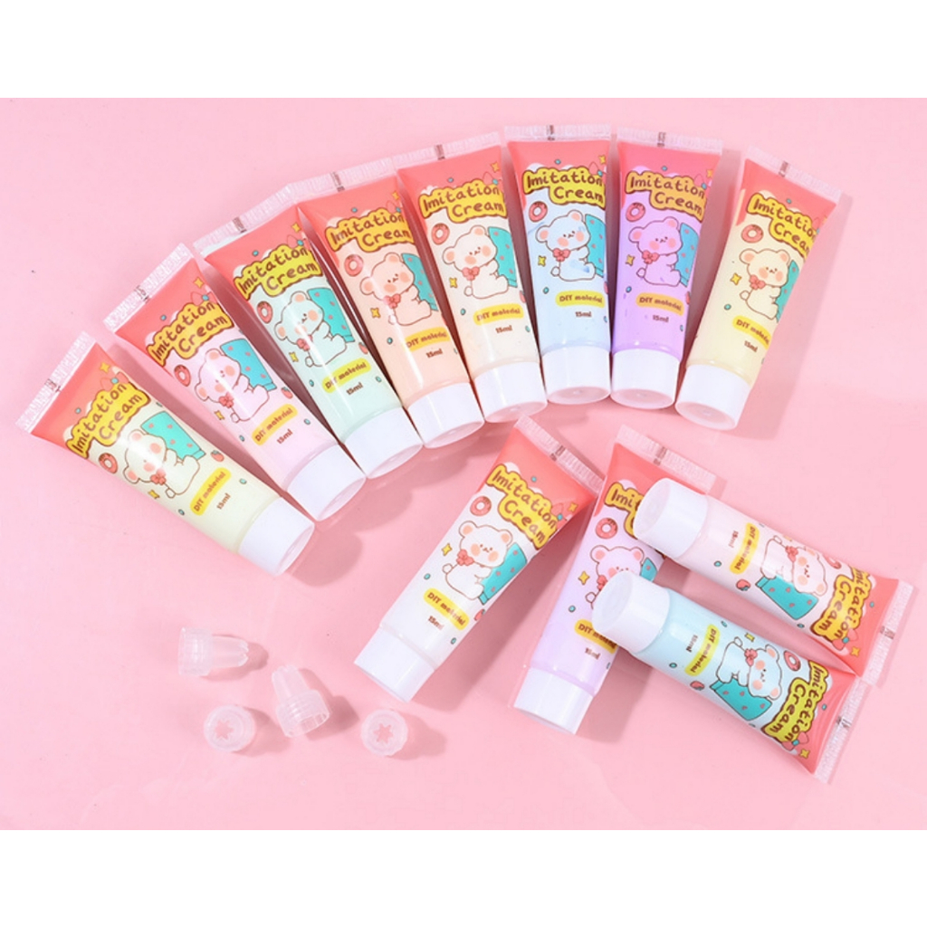 กาว วิปครีม ปลอม 15ml (แถมฟรี หัวบีบ)ตกแต่งเคสโทรศัพท์ วิปครีมปลอม กาวครีม