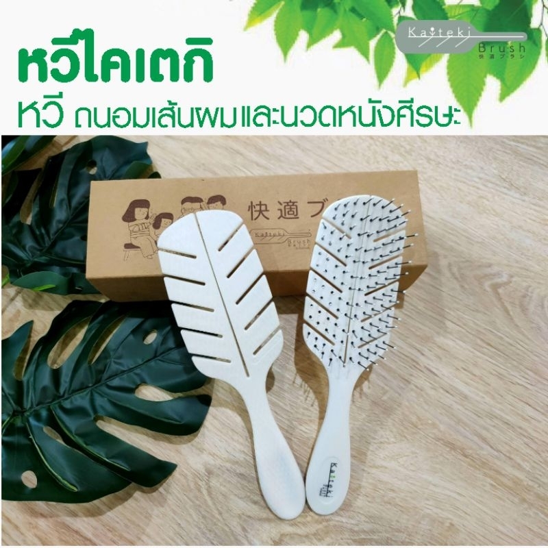 โปร 2 ด้าม Kaiteki หวีสุขภาพ ลดผมร่วง ลดผมขาด นวดหนังศีรษะ