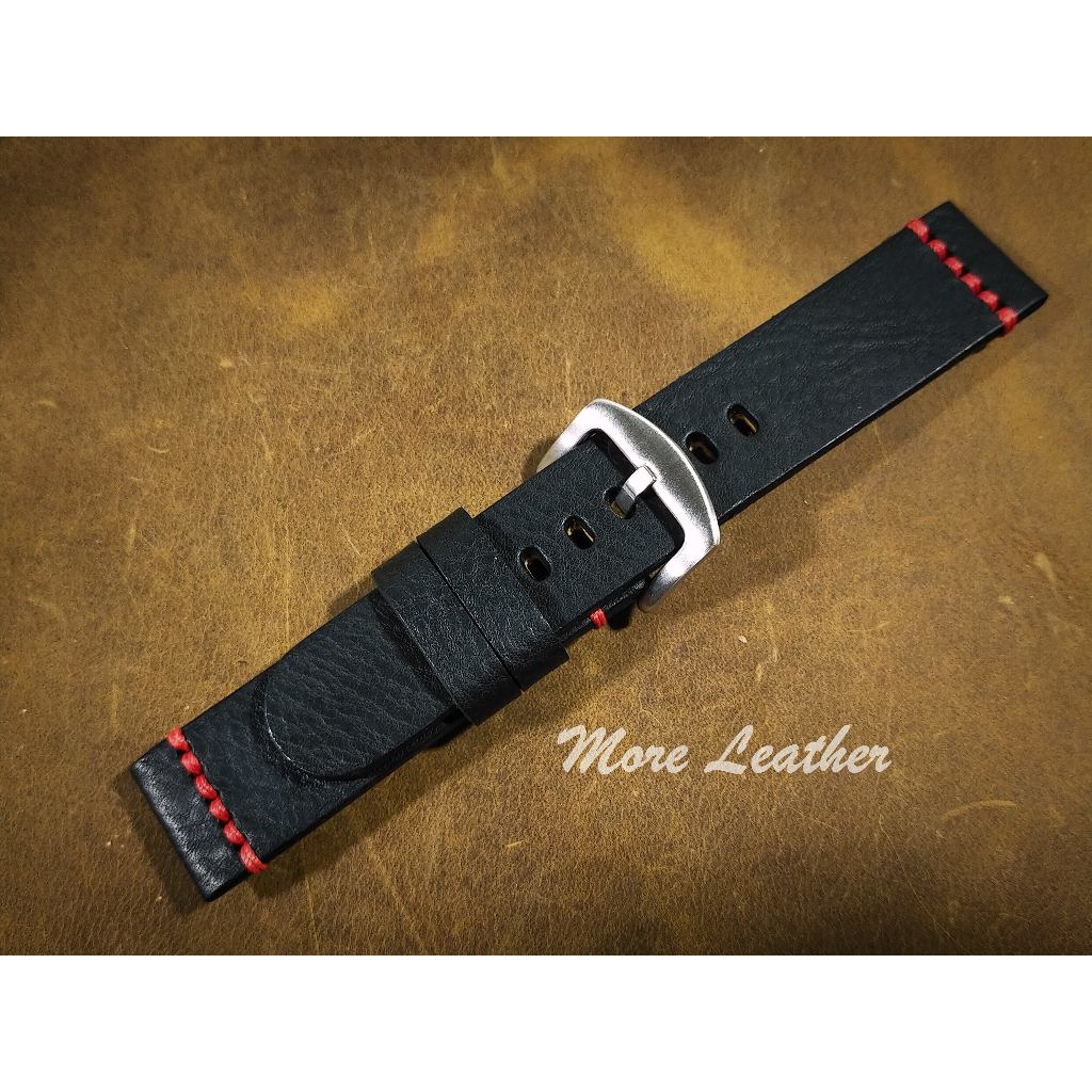 More Leather สายนาฬิกาหนังแท้ 100% สายนาฬิกาแฮนด์เมดสไตล์วินเทจ แถมฟรีสปริง1คู่ มีขนาดตั้งแต่16mmขึ้นไป