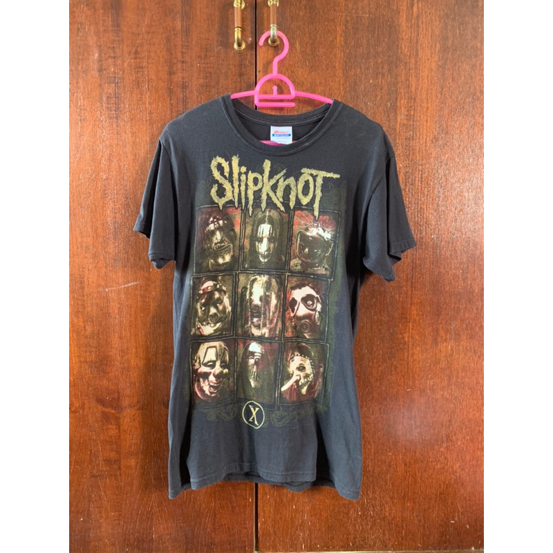 เสื้อวงSlipknotมือสองของแท้ เสื้อฉลองครบ10ปี