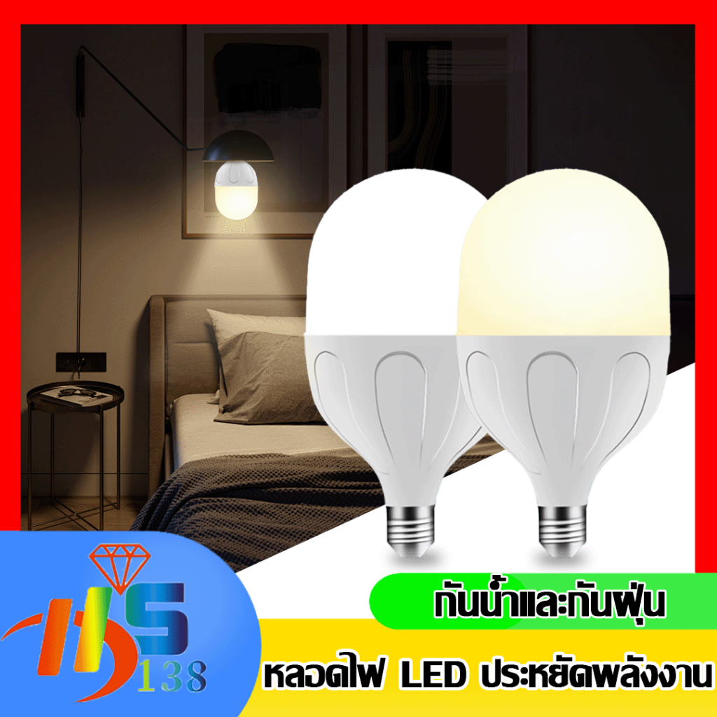 หลอดไฟแอลอีดี หลอดไฟ LED 88W 128WHighBulb หลอดประหยัด สว่างสูง กันน้ำ ไฟตุ้มประหยัด