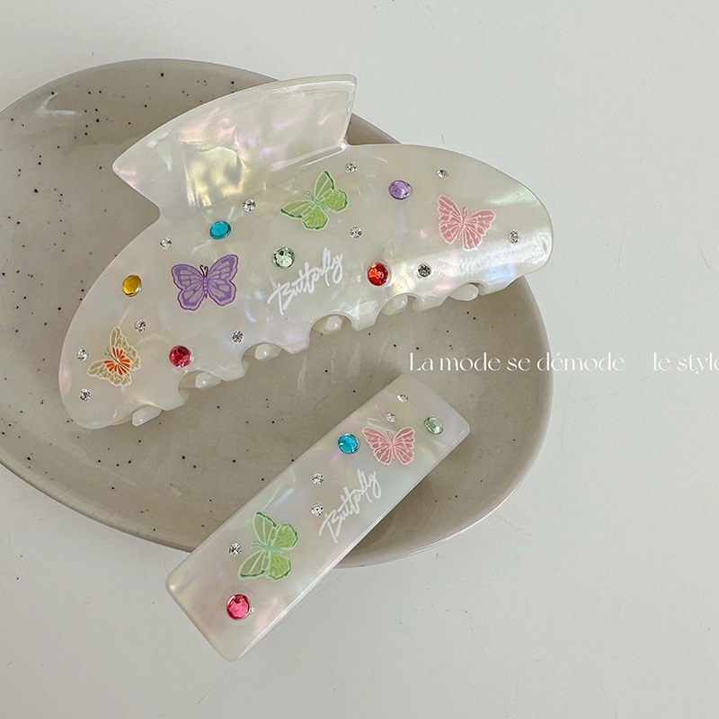 พร้อมส่ง Marble Butterfly Hair Clip กิ๊บหนีบผม กิ๊บติดผม กิ๊ฟ ลายผีเสื้อ สีขาวมุก งาน HandMade สไตล์เกาหลี เกรดดีมาก