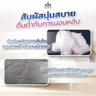 Solomon ผ้าปูที่นอนกันเปื้อน แบบเข้ามุม 2in1 สีเทา ขนาด 3.5 / 5 / 6 ฟุต