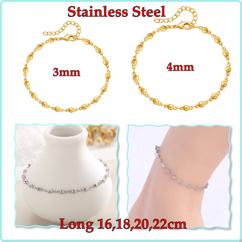 LB45 สร้อยข้อมือ,สร้อยข้อเท้าสแตนเลสแท้ 100%