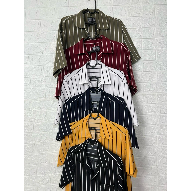 เสื้อฮาวาย ลายริ้ว 2.5 นิ้ว