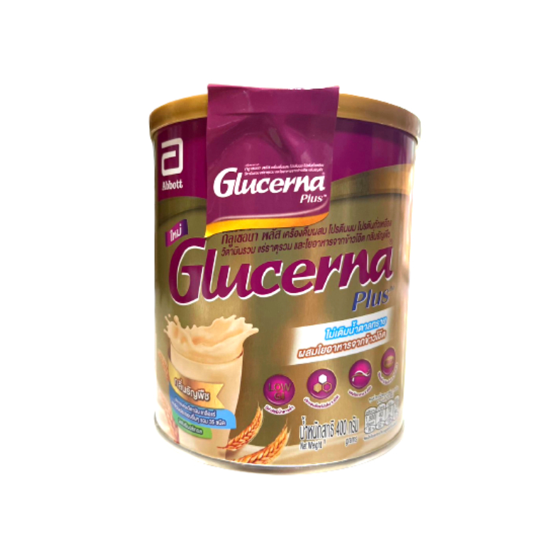 Glucerna Plus กลูเซอนา พลัส กลิ่นธัญพืช 380g 1 กระป๋อง Glucerna Plus Wheat 380g x1 สำหรับผู้ป่วยเบาหวาน