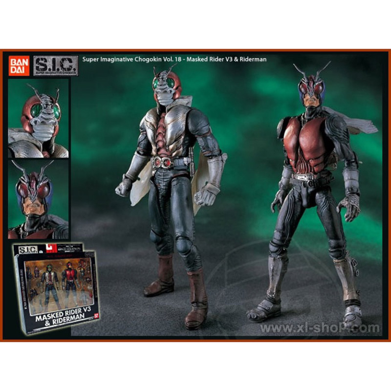 แอคชั่นฟิกเกอร์ มดแดง มาสค์ไรเดอร์ S.I.C. Super Imaginative Chogokin SIC Vol.18 Masked Rider V3 & Ri