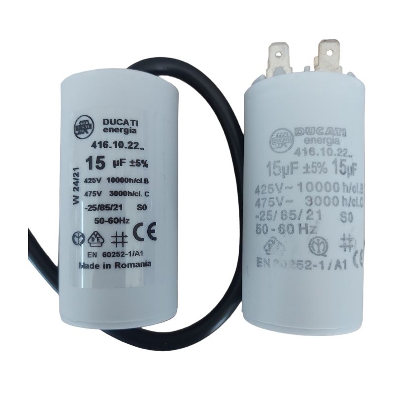 คอนเดนเซอร์ C15uF450V มีทั้งแบบสาย และแบบเสียบ