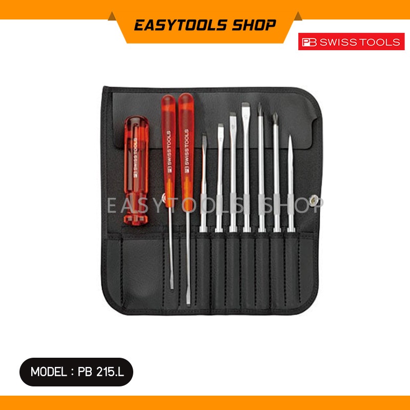 PB Swiss Tools ชุดไขควง 10ชิ้น PB 215L ซองหนัง