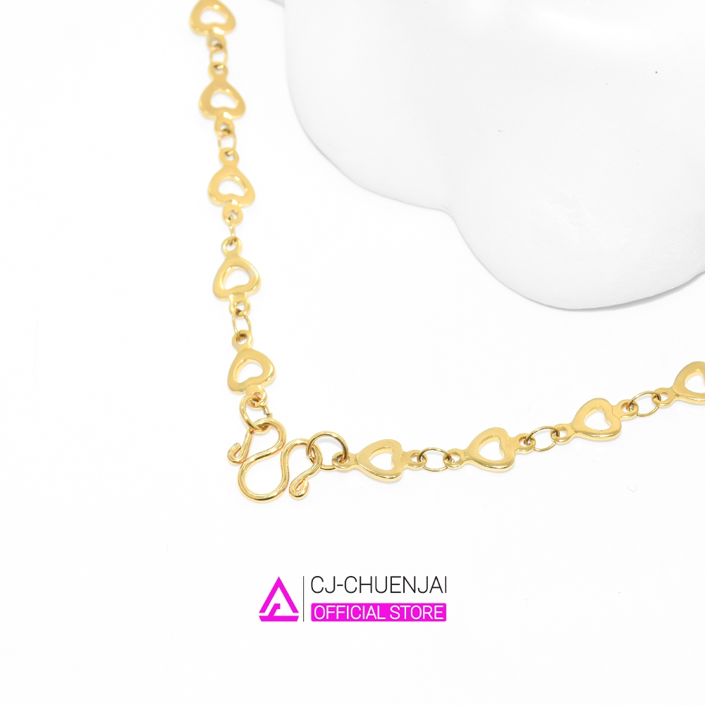 CJ สร้อยคอลายล็อกเก็ตหัวใจ กว้าง5.5มิล สแตนเลสทองเลเซอร์ ไม่ลอกไม่ดำ - รูปที่ 6