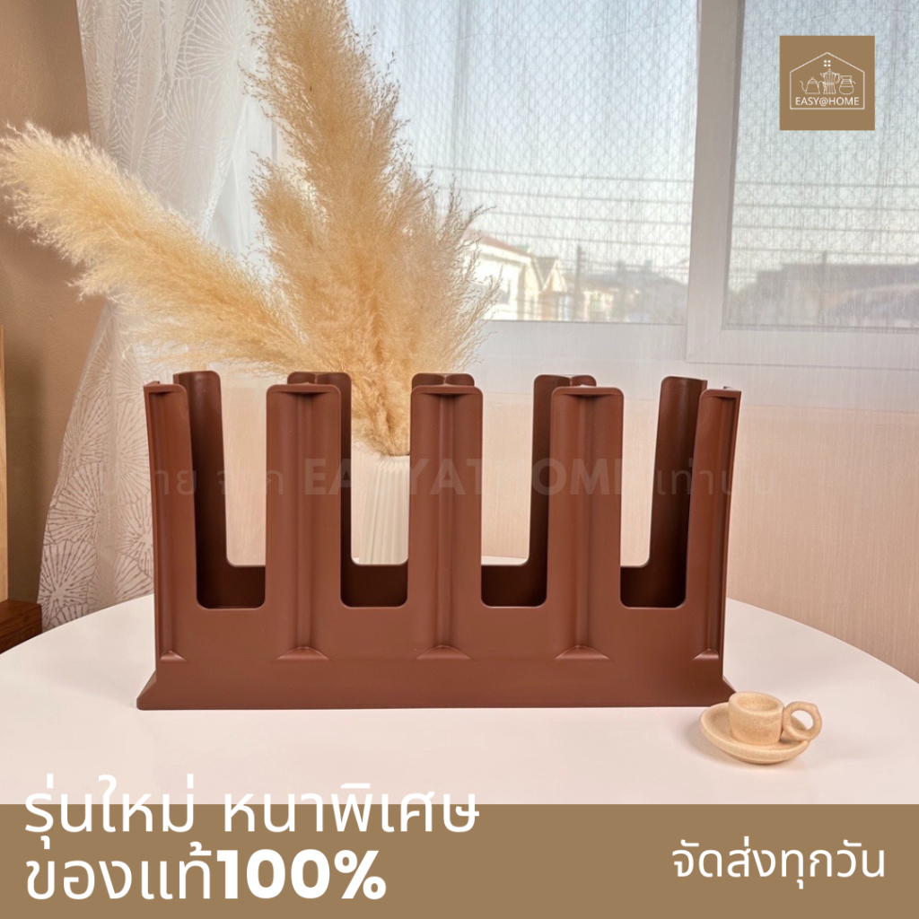 Easyathome หนาพิเศษ ช่องใส่แก้ว 4 ช่อง สำหรับร้านอาหาร ร้านกาแฟ สีดำ พลาสติกแบบหนา 12-24 oz