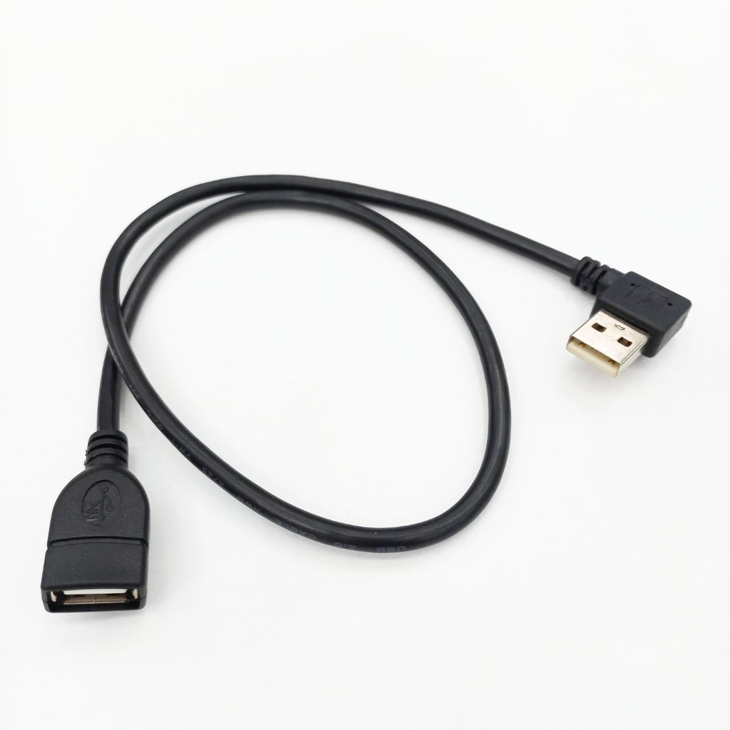 Cable USB 2.0 ผู้-เมีย สาย usb เพิ่มความยาวแบบหัวงอ ยาว 52 cm
