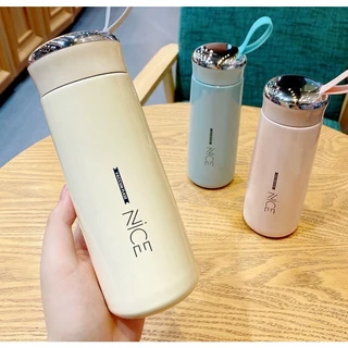 แก้วน้ำ มีฝาปิด กระบอก ขนาด 400ML (ในเป็นแก้ว)ขายคละสี