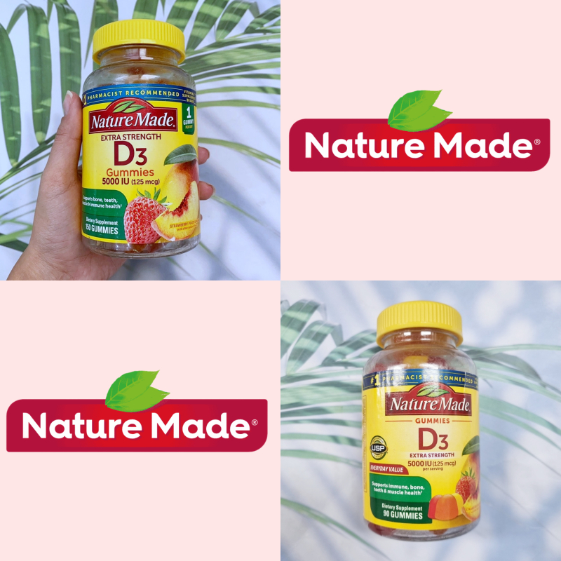 วิตามินดี 3 แบบเม็ดเคี้ยว Vitamin D3, 5000 IU - Nature Made #D-3