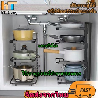 ชั้นวางฝาหม้อปรับขนาดได้ ชั้นวางของในครัว วัสดุสแตนเลส ใส่อ่…