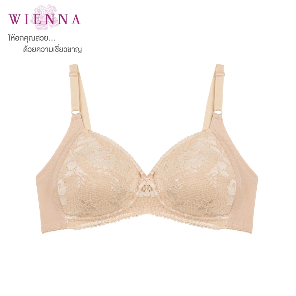 WIENNA  Best Sellers เสื้อชั้นใน Beauty 5 Cup DB16104 ไร้โครง สีดำ สีเนื้อ ส้มอมน้ำตาล Gerbera