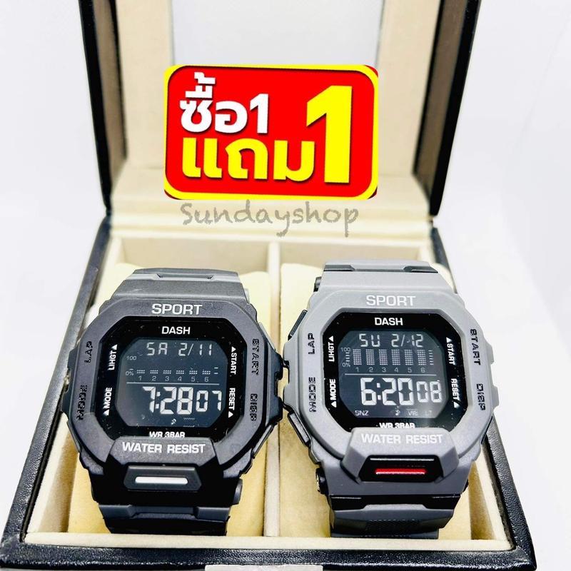 นาฬิกาดิจิตอล ทรงสีเหลี่ยม Sport รุ่นยอดฮิต  ขนาดหน้าปัด 40 mm  กันน้ำ ใส่ได้ทั้งชายและหญิง