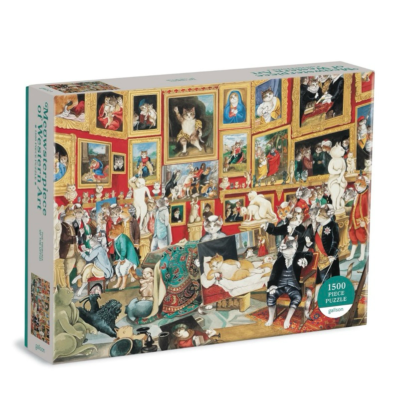 *รับโค้ดส่วนลด* จิ๊กซอว์ 1500 ชิ้น Galison - Meowsterpiece of Western Art Jigsaw Puzzle