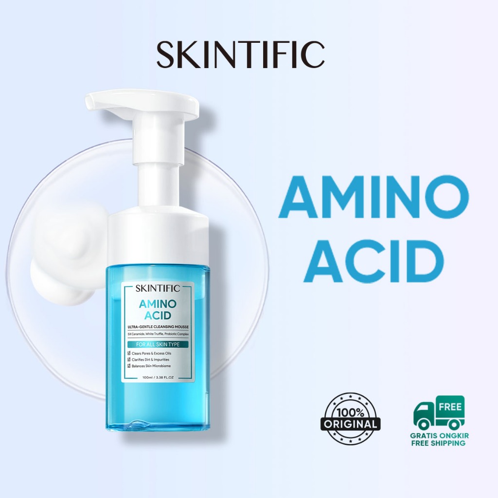 SKINTIFIC Amino Acid Cleaner มูสทำความสะอาดผิวอย่างอ่อนโยน ด้วย เจล คลีนเซอร์ 100ml （คลีนเซอร์ โฟมล้างหน้า คลีนซิ่ง ）