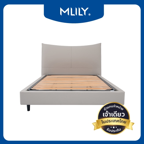 MLILY เตียงนอนหุ้มหนังเทียม TPU รุ่น B409 ขนาด 5/6ฟุต โครงสร้างเตียงหุ้มด้วยผ้า มีขาตั้งพื้น ฐานพื้นเตียงรองด้วยไม้ระแนง