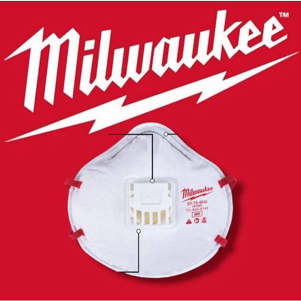 หน้ากากแบบมีวาล์ว Milwaukee N95 ของแท้ 100%