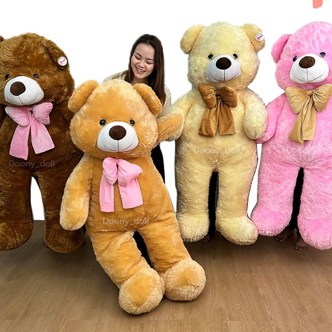 ตุ๊กตาหมีเท็ดดี้แบร์ teddy bear 150cm ตุ๊กตาหมียักษ์ หมีขน ขนนุ่ม ตัวนิ่ม ดูในวีดีโอได้ค่ะ