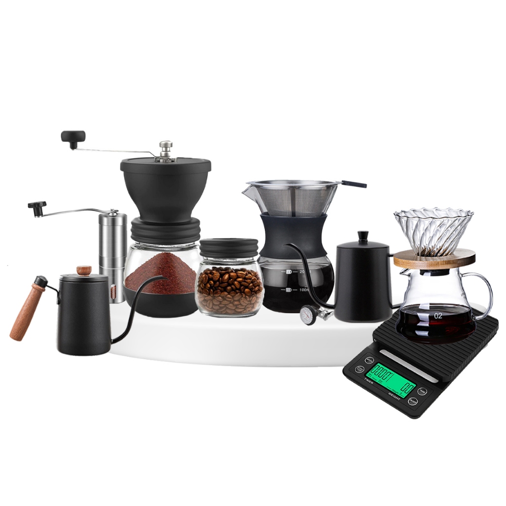 ชุดดริปกาแฟ อุปกรณ์ชงกาแฟ เครื่องดริป set coffee ครบเซ็ต สำหรับทำกินเอง ร้านกาแฟ คาเฟ่ เปิดร้านครบชุด kujiru