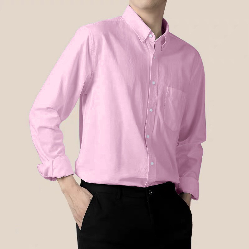 เสื้อเชิ้ตคอปก แขนยาว สีเทา ใส่ทำงาน ใส่เที่ยว