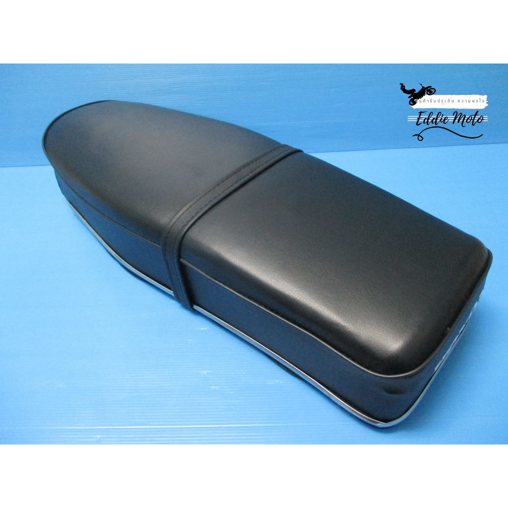 DOUBLE SEAT COMPLETE "BLACK" with "CHROME" TRIM For HONDA C92 C95 // เบาะ "สีดำ" มีคิ้วโครเมี่ยม