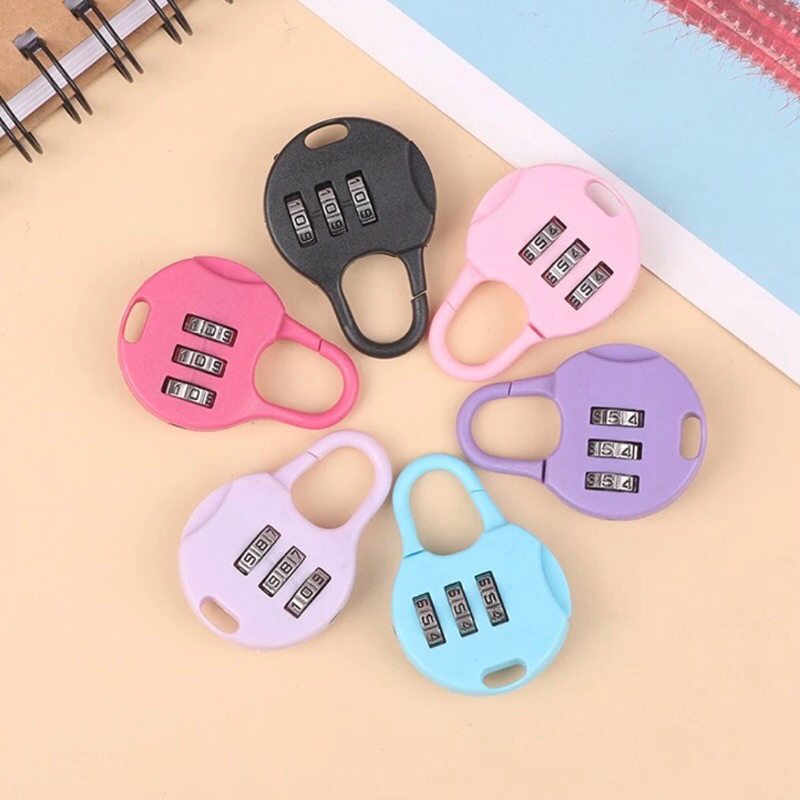 ✅ ขายดี กุญแจล็อคกระเป๋า แบบใส่รหัส สีน่ารัก สำหรับนักเรียนและนักท่องเที่ยว