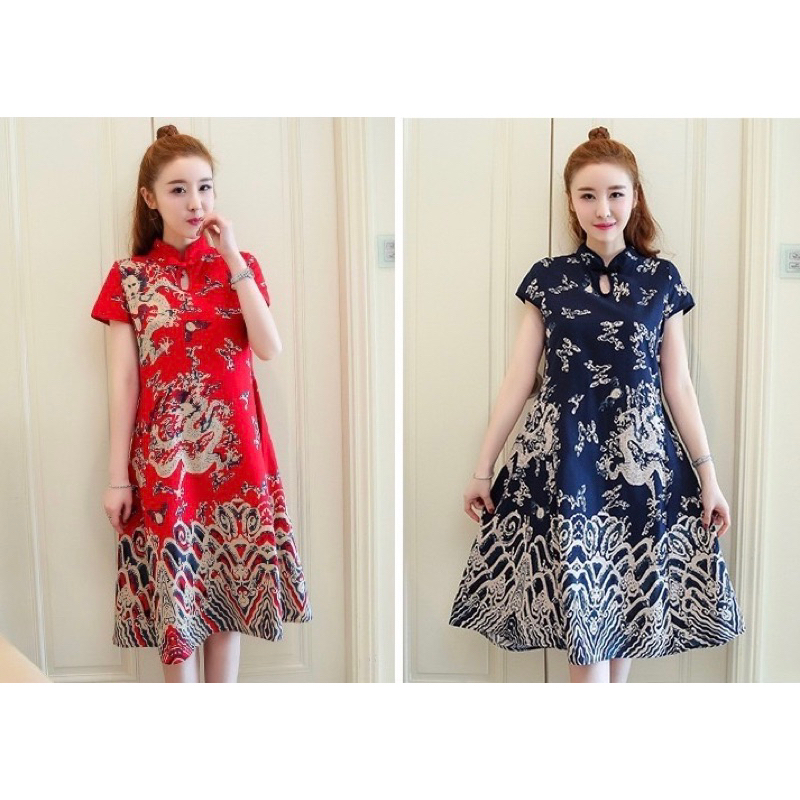 ชุดเดรสกี่เพ้าคลุมท้อง กี่เพ้าคลุมท้อง