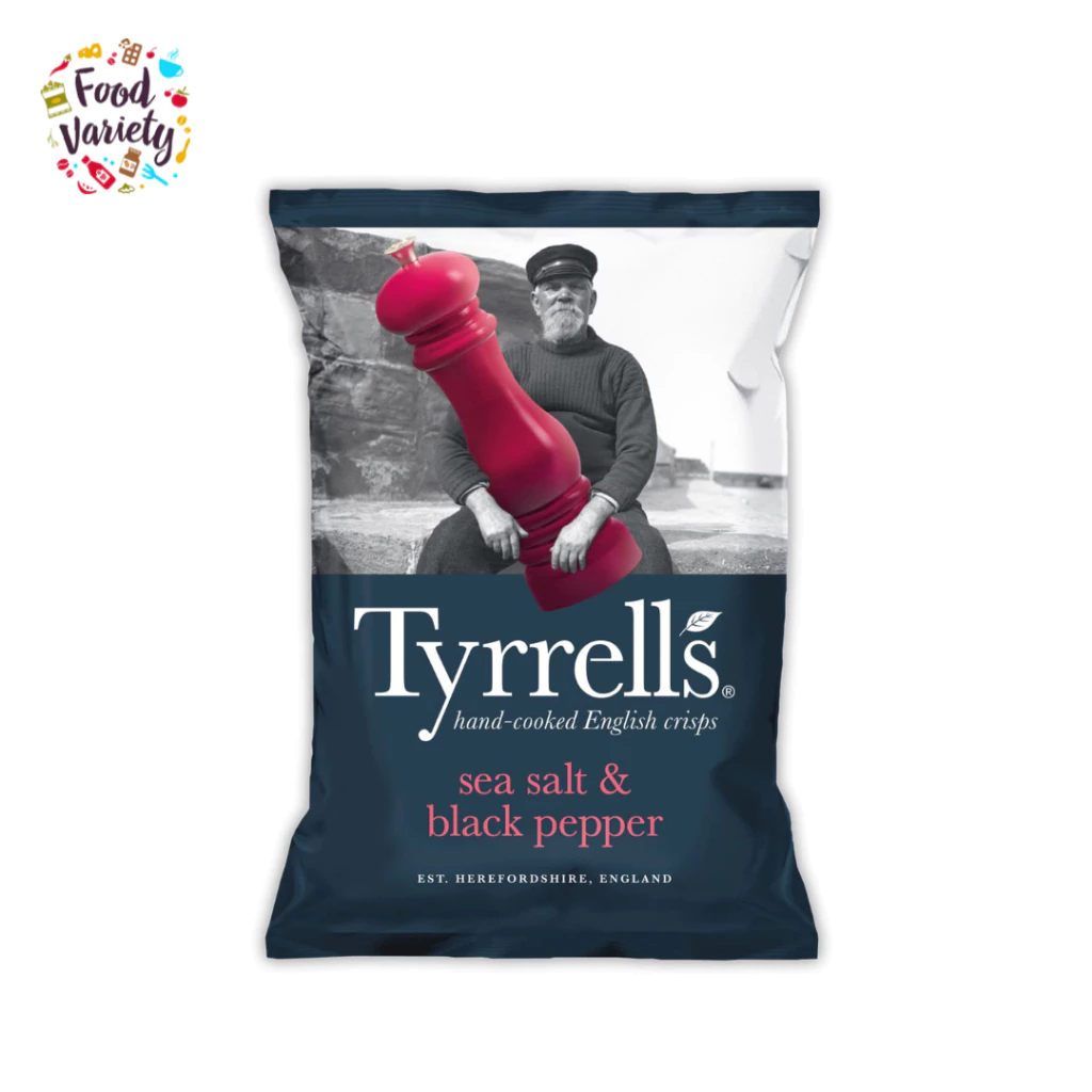 [Best Before 08-Aug-2026]Tyrrells Sea Salt & Black Pepper Sharing Crisps 150g ทิเรลส์ มันฝรั่งอบกรอบรสเกลือทะเลและพริกไท