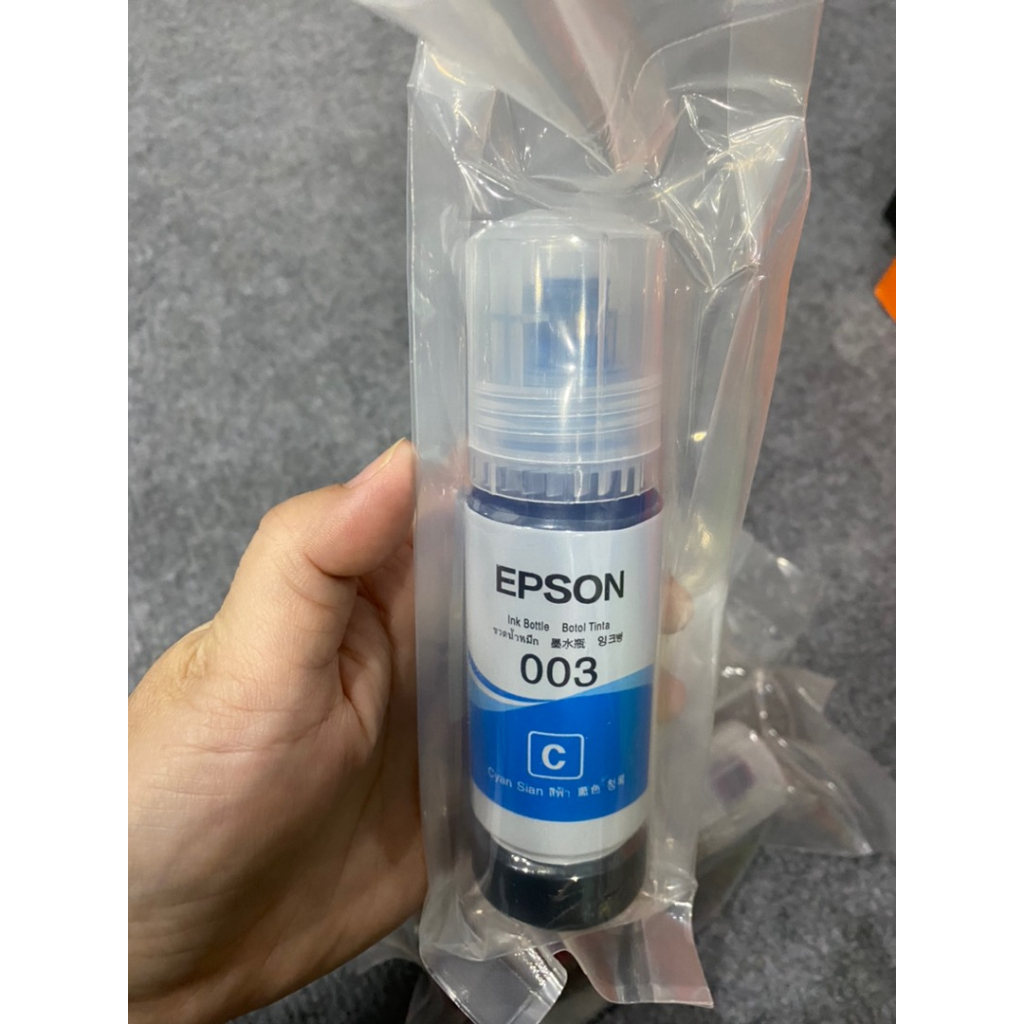 (พร้อมกล่อง BOX)EPSON 003 4 สี BK, C, M, Y หมึกแท้ 100%/ราคาถูก (L1110,L3100,L3101,L3110,L3150,L3210,L3216,L3250,L5190)