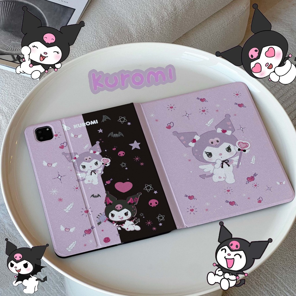 ส่งทันที เคสไอแพด pro11 2024 Air6 Gen9/8แอนิเมชั่น พร้อมที่วางปากกา เคส ipad Cute Kuromi Air4 mini7