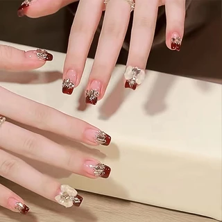 【สินค้าใหม่DD246] พร้อมส่งในไทย แฟลชเจาะเล็บปลอม เล็บปลอมกันน้ำ กล่องละ 24 ชิ้น เล็บปลอมสำเร็จรูป