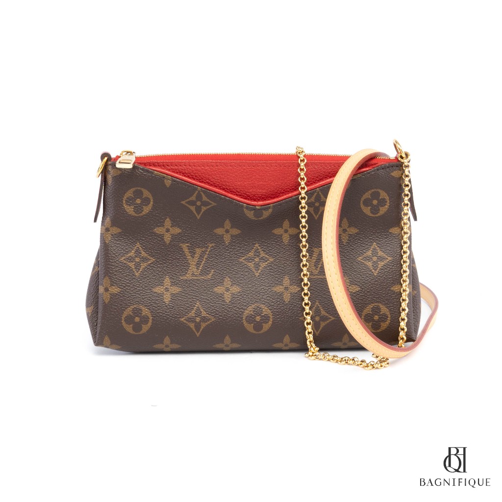 LV PALLAS CLUTCH BROWN MONOGRAM CANVAS GHW