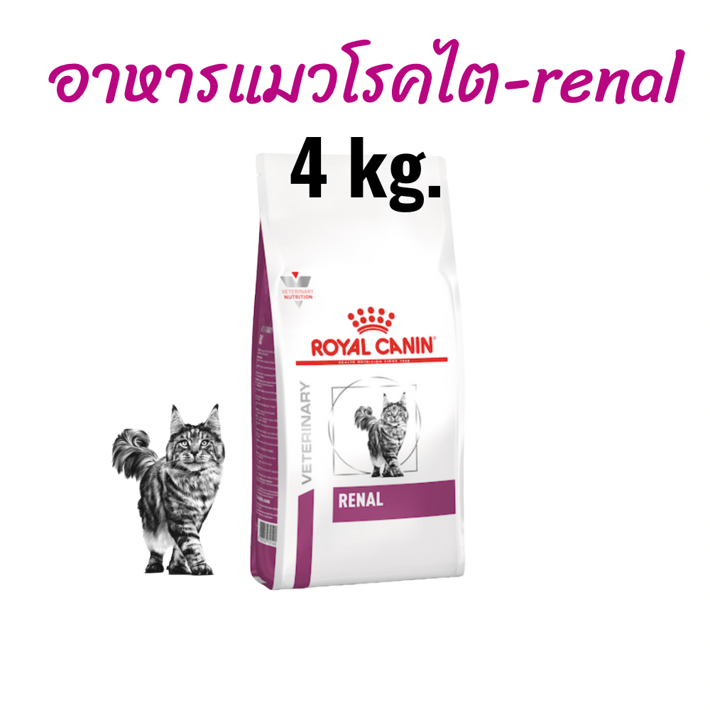 (หมดอายุ : 28/04/2027) royal canin อาหารแมวโรคไต renal ขนาด 4 กิโลกรัม