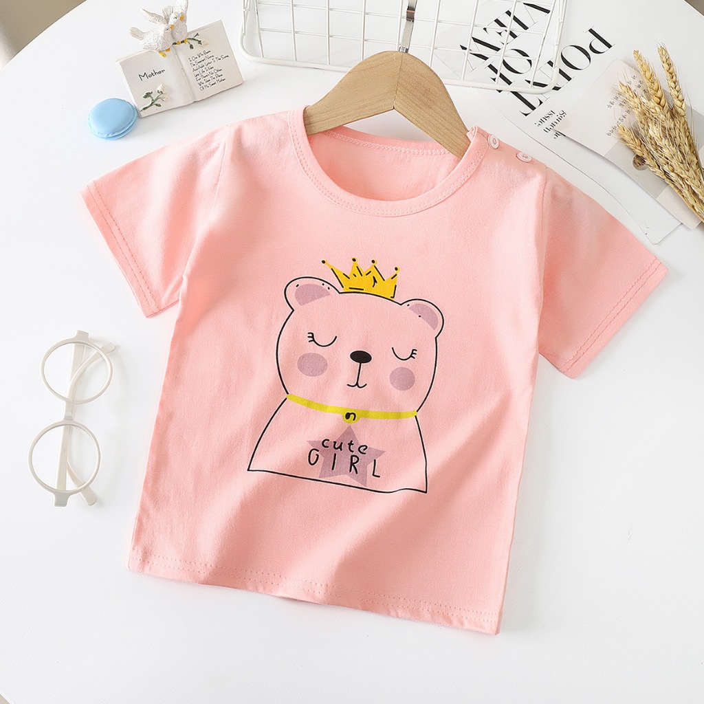 เสื้อยืดเด็ก เสื้อยืดคอกลมเเขนสั้น 6-12เดือน ผ้านิ่มcotton100% พิมพ์ลายการ์ตูนน่ารัก มีหลายเเบบให้เลือก ราคา ถูกที่สุด ดีลบีเคเค แกลเลอรีภาพที่ 5