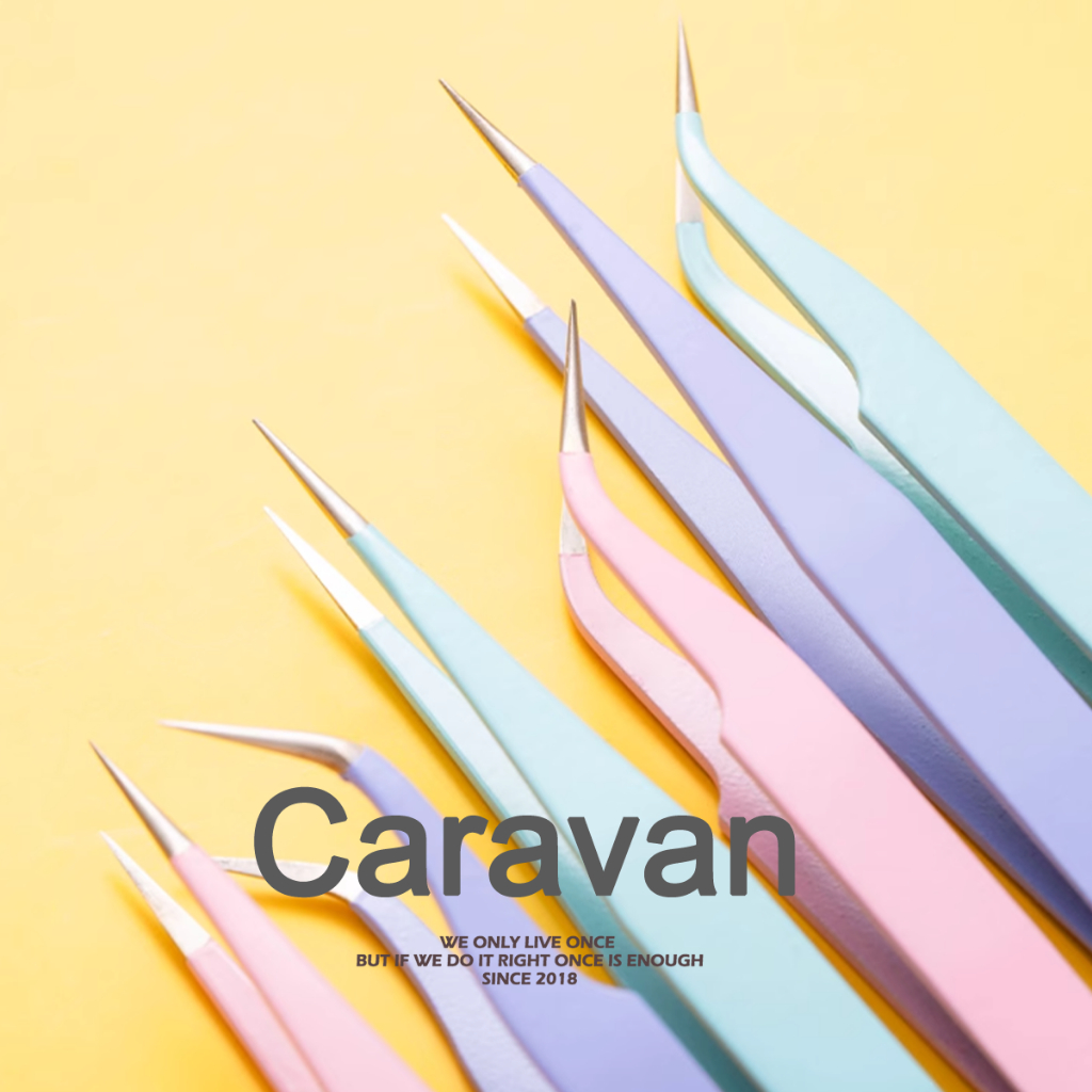 Caravan Crew Tweezer แหนบ ปลายหัวแหลม ตรง โค้ง
