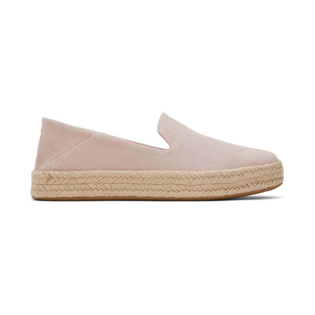 TOMS รองเท้าลำลองผู้หญิง สลิปออน รุ่น Carolina Ballet Pink Suede (CC) รองเท้าลิขสิทธิ์แท้