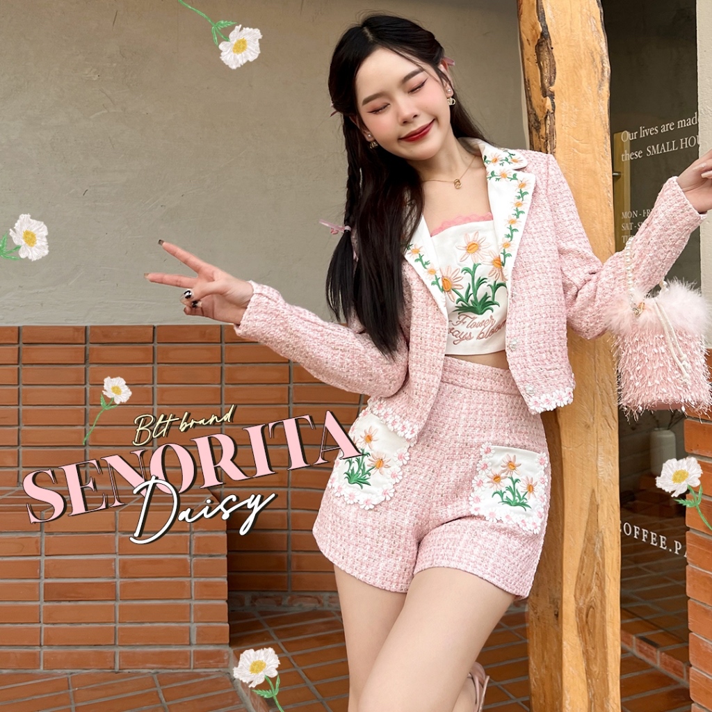 MYT x BLT BRAND : [BT188] : Senorita Daisy : Set เซ็ท 3 ชิ้น เสื้อคลุมผ้าทวี