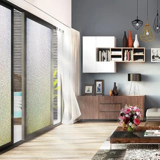 ฟิล์มติดกระจกสุญญากาศ Window film 45/60/90 x 2m PVC สติ๊กเกอร์ติดกระจก ประตู หน้าต่าง มีให้เลือกหลายลาย