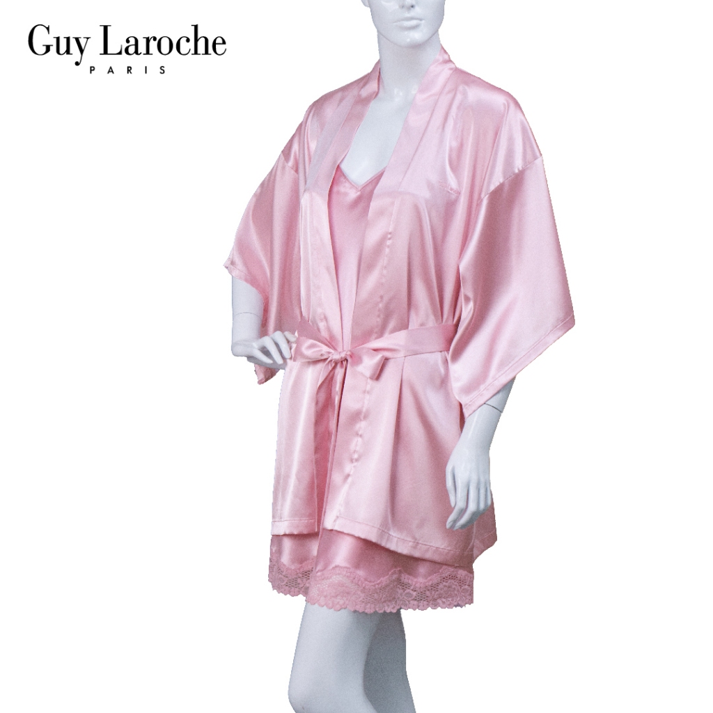 Guy Laroche ชุดคลุมชุดนอน ของแท้ เกรดA ผ้าซาตินเนื้อนุ่ม เบา ลื่น ใส่คลุมทับชุดนอนกันโป๊ รุ่น GN5A25