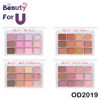 ODBO Real heart color eye palette 8g. od2019 โอดีบีโอ เรียล ฮาร์ท คัลเลอร์ อาย พาเลท พาเลทตา